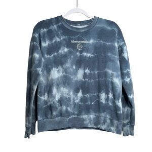 Abercrombie Kids Pullover Sweatshirt Girls Size 13/14 Blue Tie Dye Moon Stars